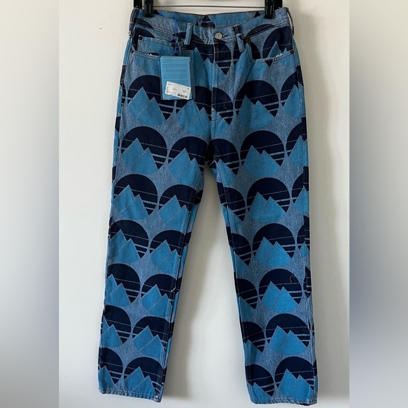 ACNE Studio Blue Log Print Denim in Size 26,All Products : American Fashion Style Bags On Sale